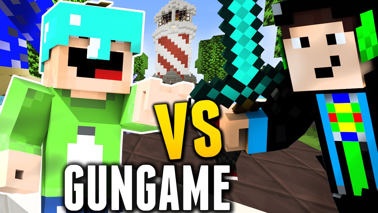 Minecraft PVP #2: GUNGAME mit Milchbubi: Von LEVEL 0 auf 100? MEGA ACTION!