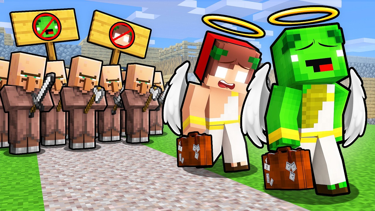Villagers Kicked GODS Mikey and JJ Out in Minecraft (Maizen)
