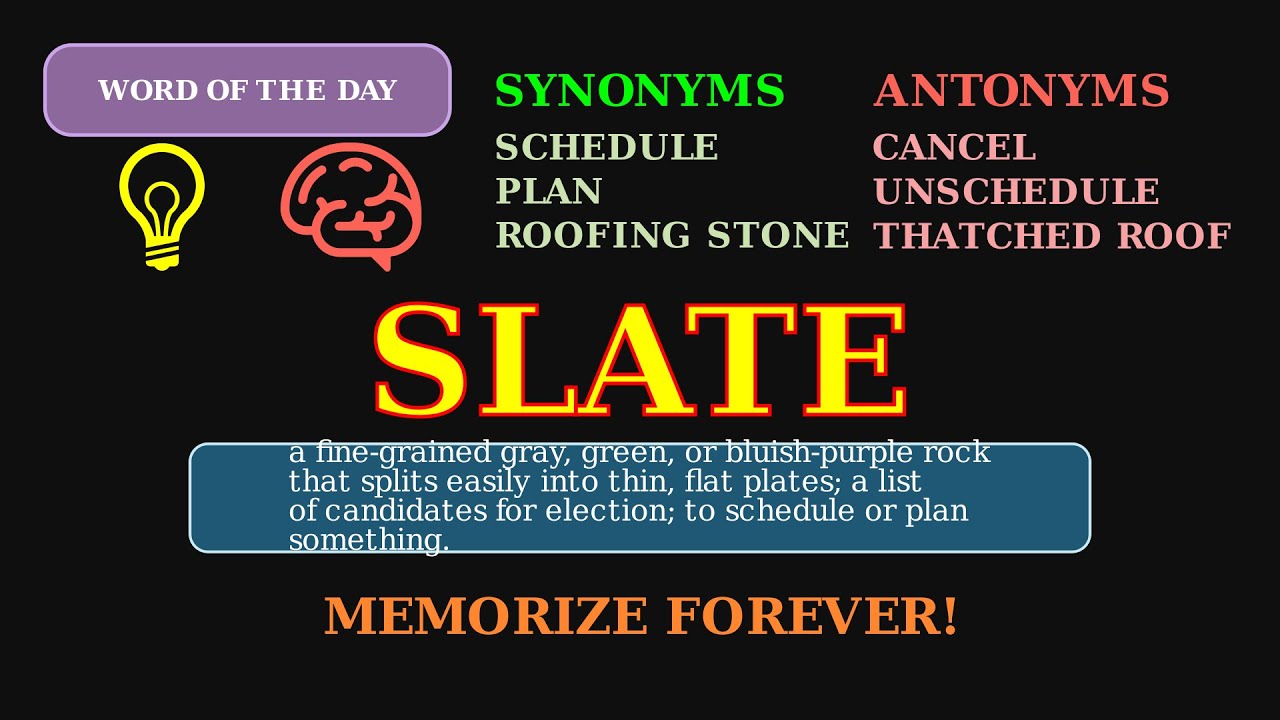 Slate: Word of the Day 🪨 | Rock, List, & Schedule!