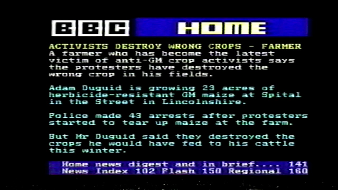 BBC ceefax 2 1st August 1999