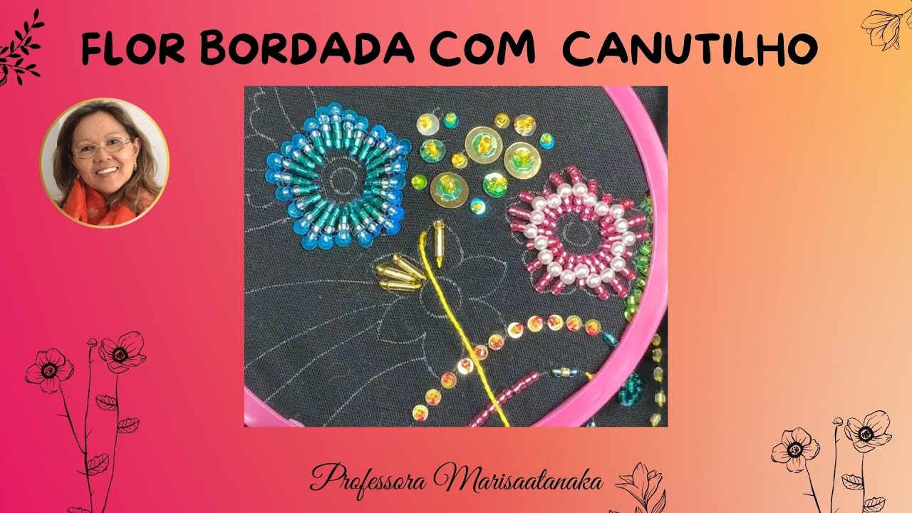 Flor Bordada com Canutilho