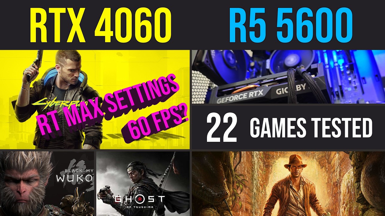 RTX 4060 + Ryzen 5 5600 Budget PC tested in 22 games