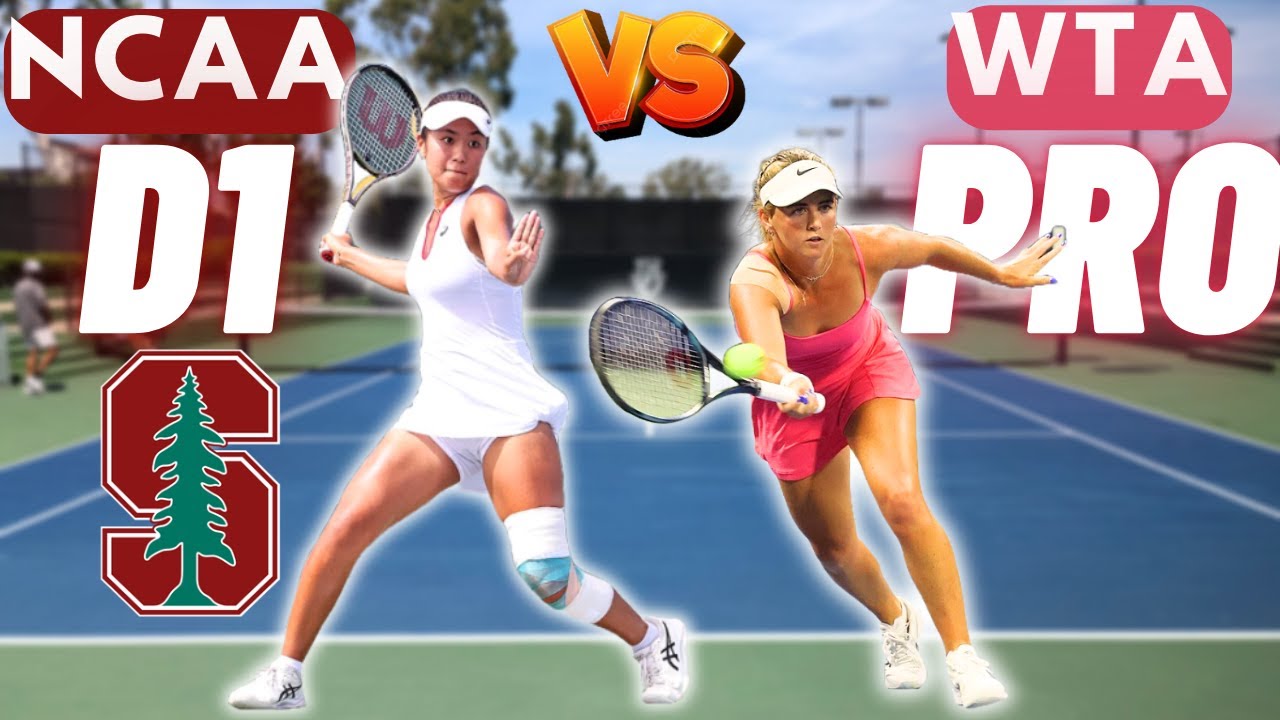 D1 Stanford vs WTA PRO! (Serve & Volley Game)