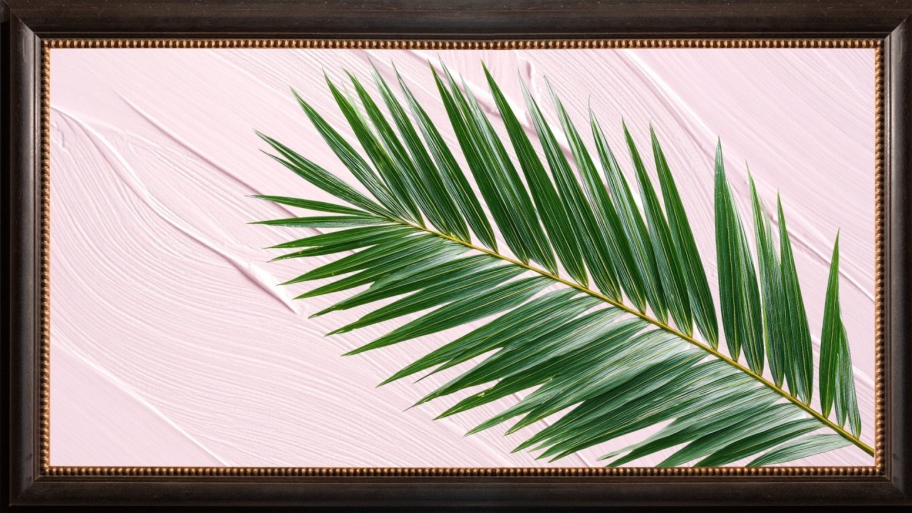 Palm & Pink – Textured Botanical Frame TV Art