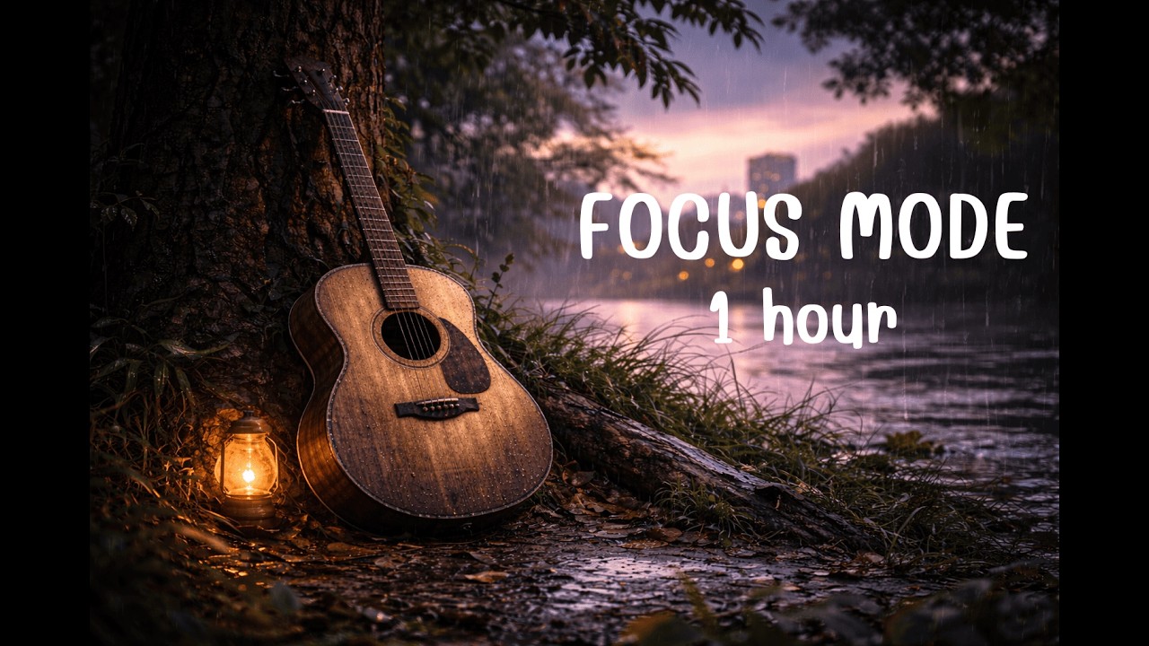 Rainfall by the River 🎸 Soft Guitar for Deep Focus (1 Hour)