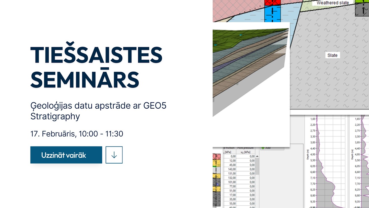 Ģeoloģijas datu apstrāde ar GEO5 Stratigraphy