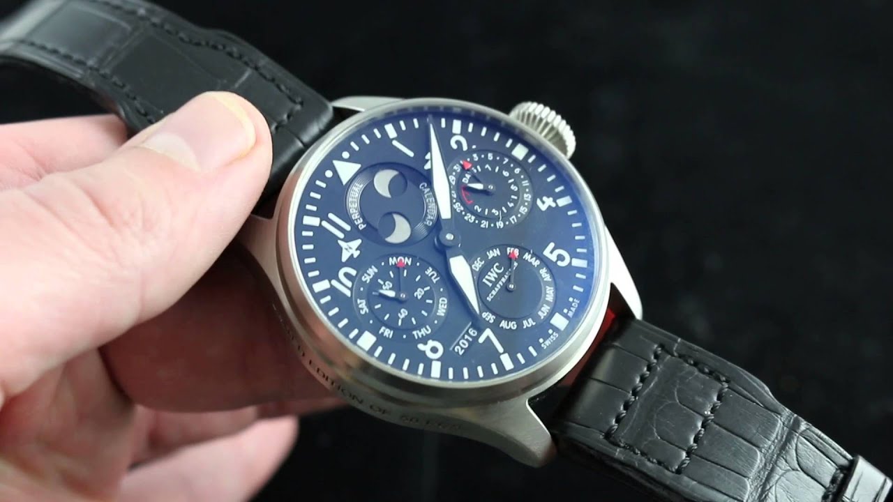 IWC Big Pilot's Watch Perpetual Calendar Cellini Limited Edition Luxury Watch Review