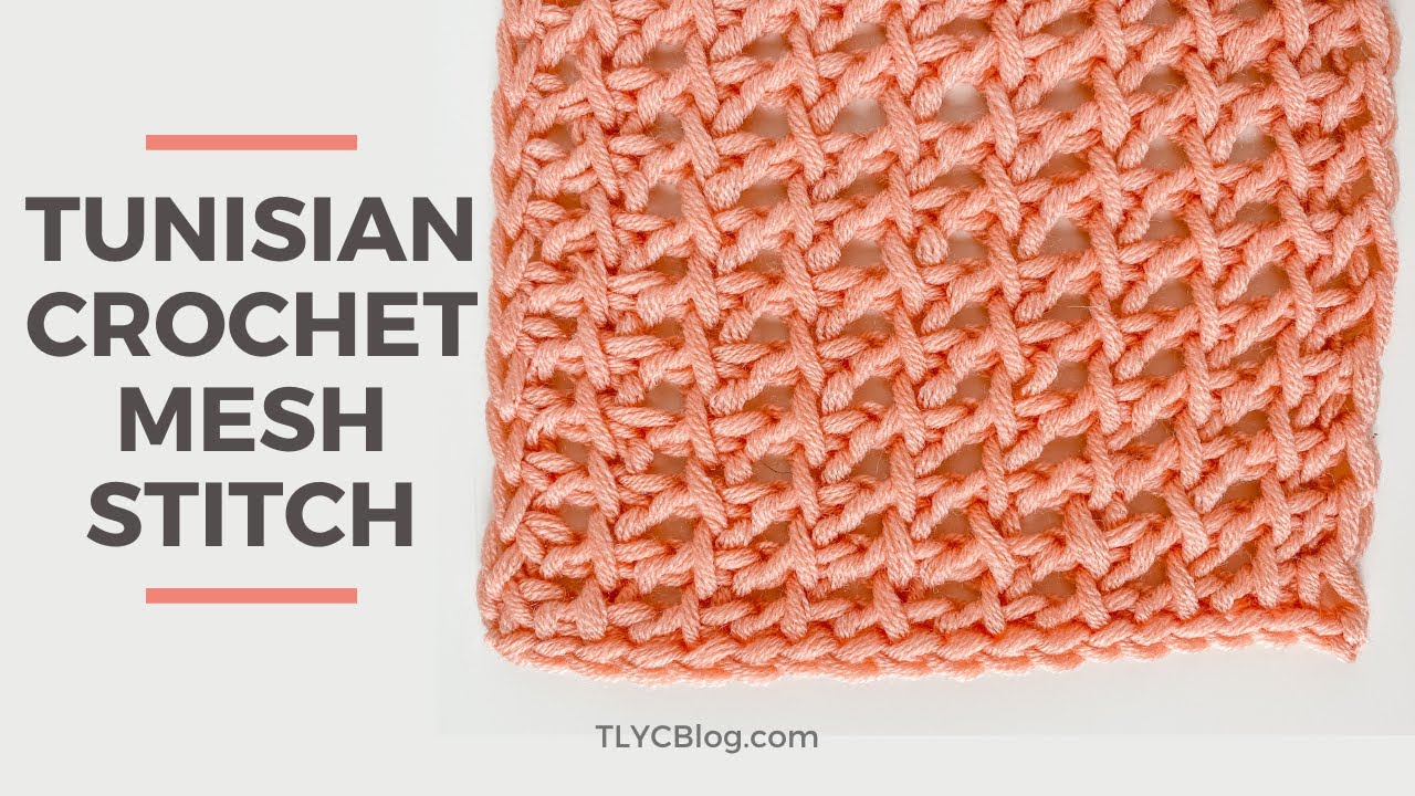 Tunisian Crochet Mesh Stitch - Beginner Crochet Stitch Pattern [EASY, BEAUTIFUL STITCH AND NO CURL!]