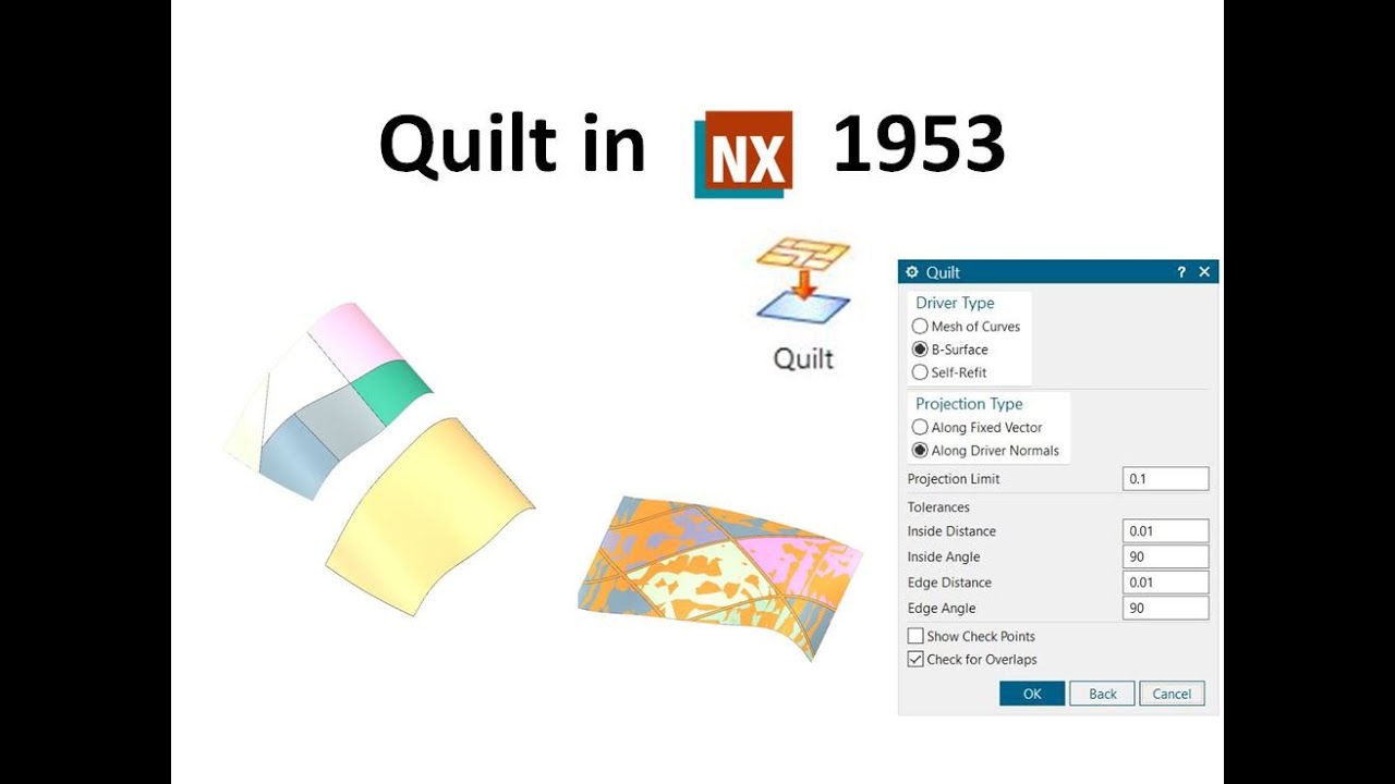 How to user quilt command in NX, Quilt in NX 1953,Quilt in NX