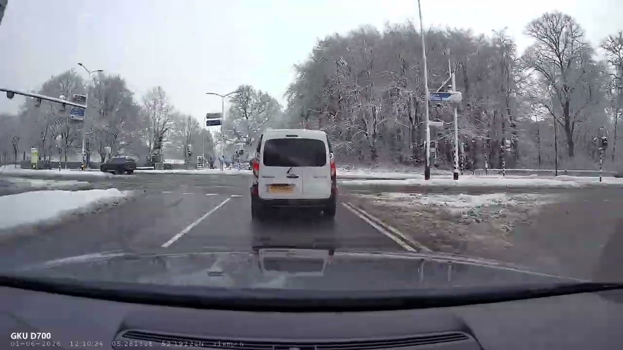 Snow driving in town Soest/Baarn, Netherlands 2025