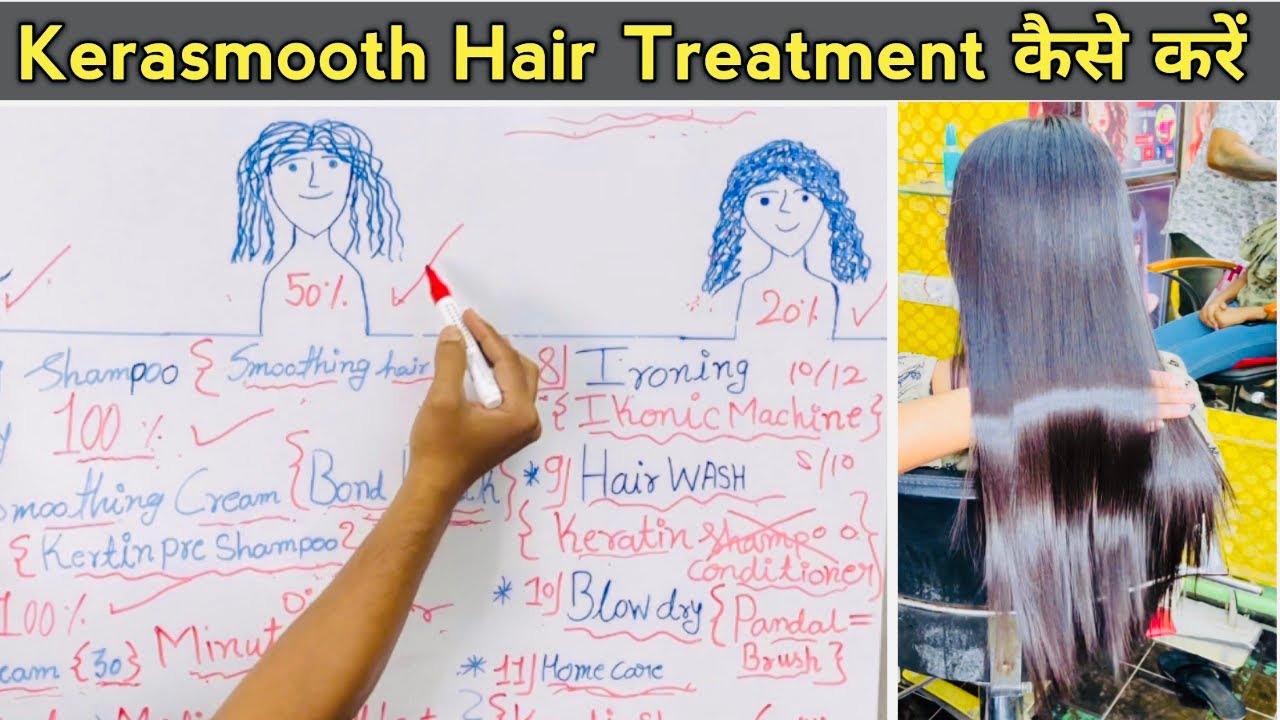 Kerasmooth Hair Treatment permanently कैसे करें / full  Smoothening process in Hindi / for beginners