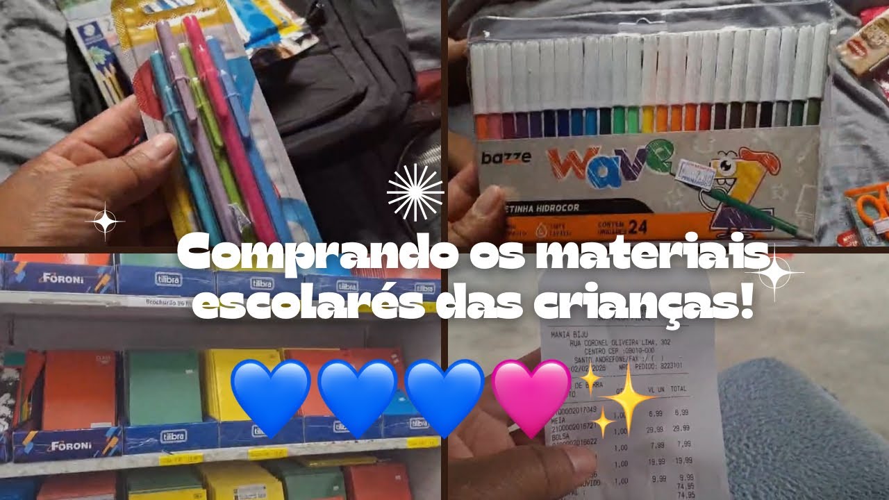 Comprando os materiais escolares das crianças!✨😻🏫
