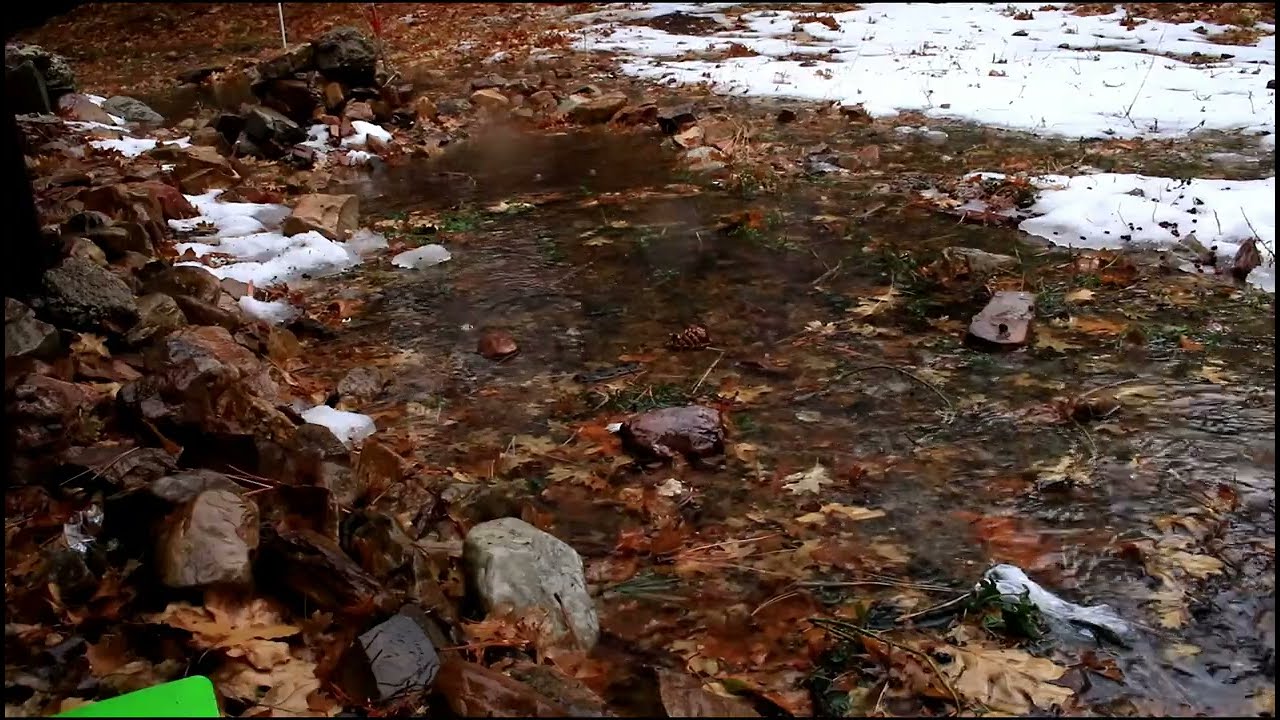 DEC 23 2021 COMPLETE WINTER STORM OVER SUGARLOAF CA FLOWING SEASONAL CREEK, 2