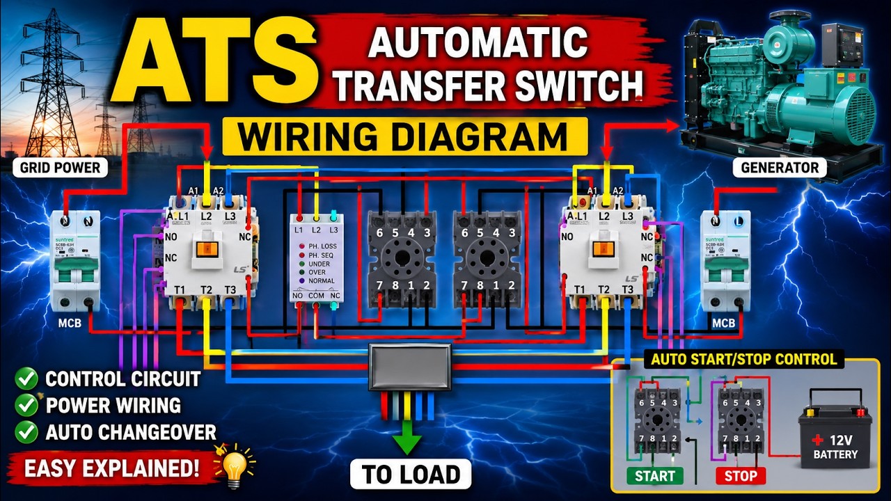 ATS / Automatic Transfer Switch wiring / Automatic changeover switch / Engineering Technology A/L