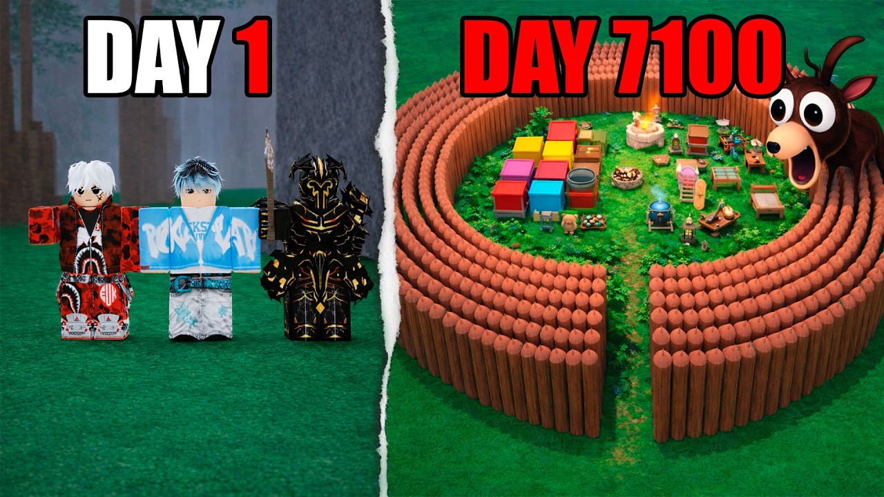 7100 DAYS 3 PROS BUILDING THE BEST BASE IN 99 NIGHTS IN THE FOREST!!!
