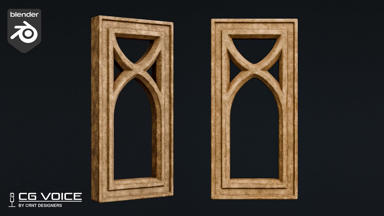how to model this gothic window ornament design in blender _ blender ornament modeling #12