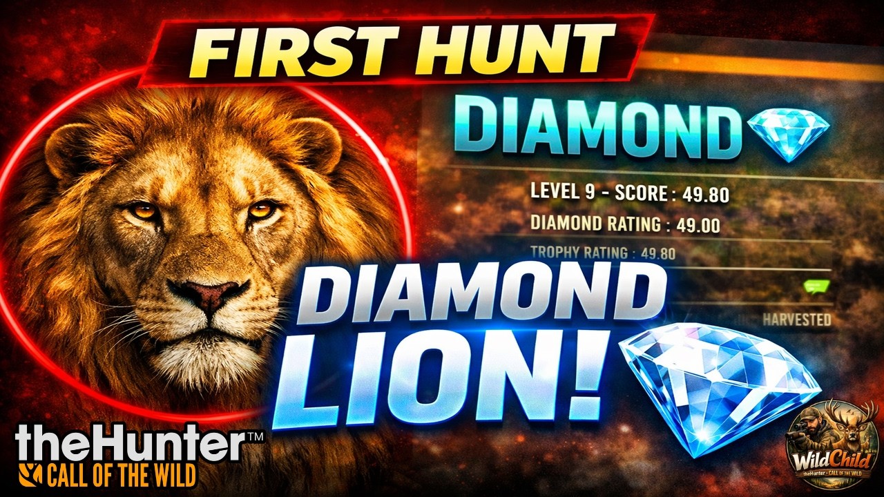BEGINNER LUCK?! DIAMOND LION on My FIRST Savanna Hunt! 🦁 theHunter: Call of the Wild