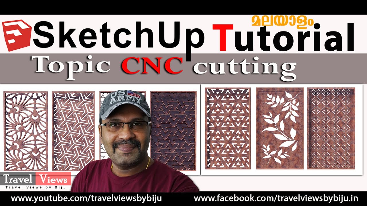 Sketchup tutorial CNC cutting | Sketchup Malayalam tutorial