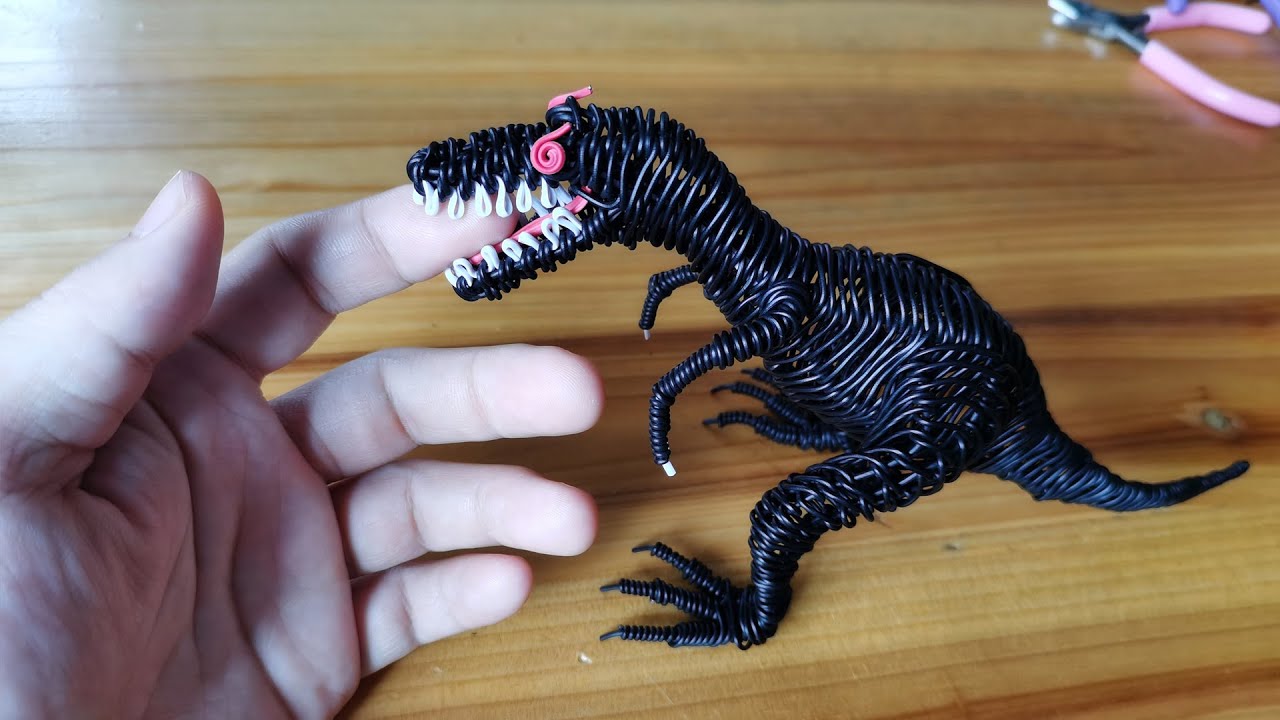 How to make a Tyrannosaurus rex with wires,DIY tutorial.