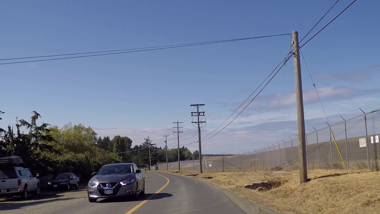 Comox BC Canada - Driving Around Comox Airport / Air Force Base from Coast - Dry Conditions