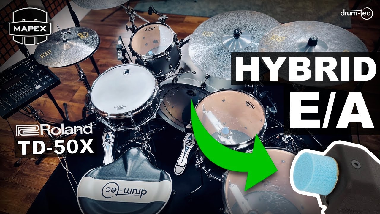 Mapex Saturn drums + drum-tec GROOVEBAR & GROOVEDOT drum triggers + Roland TD-50X