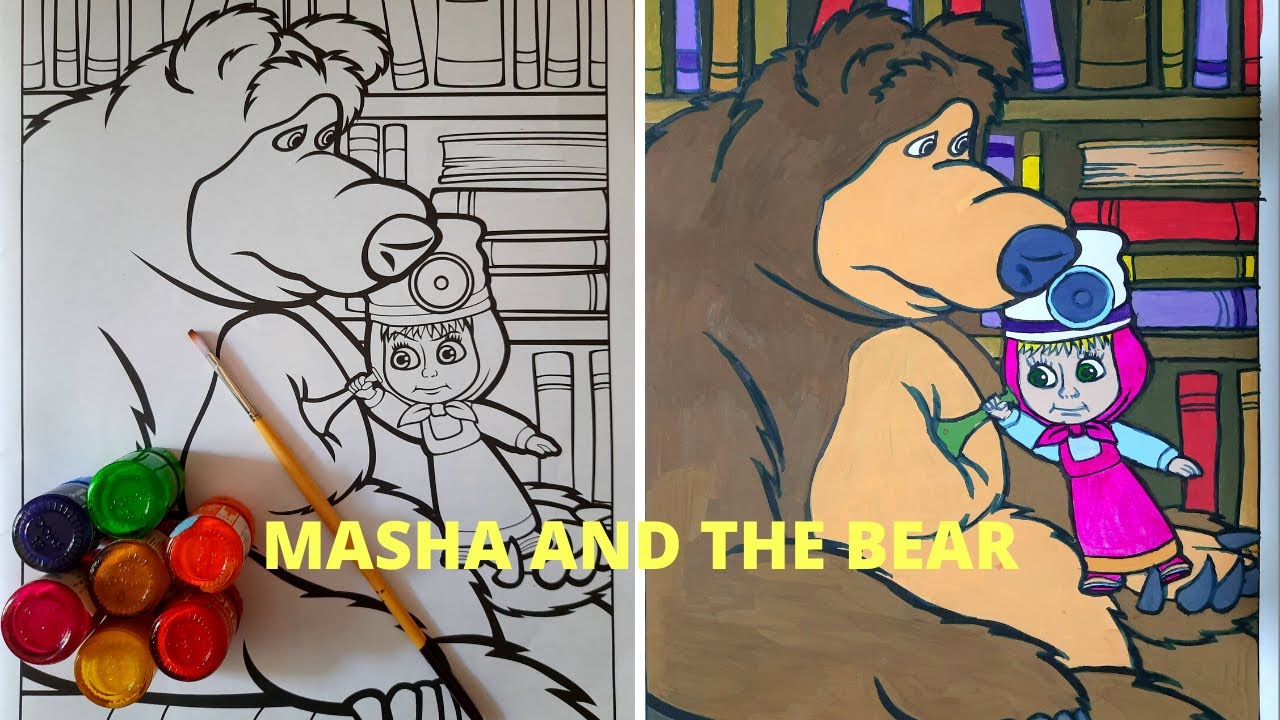 MASHA AND THE BEAR GIANT BOOK SERIES PAGE-1 | KIDS PAINTING | MASHA AND MISHKA | GIANT BOOK SERIES