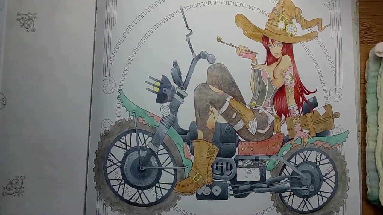 Color with me - The steampunk witch ride - Kuroimori coloring book - part 4 (DE/EN)