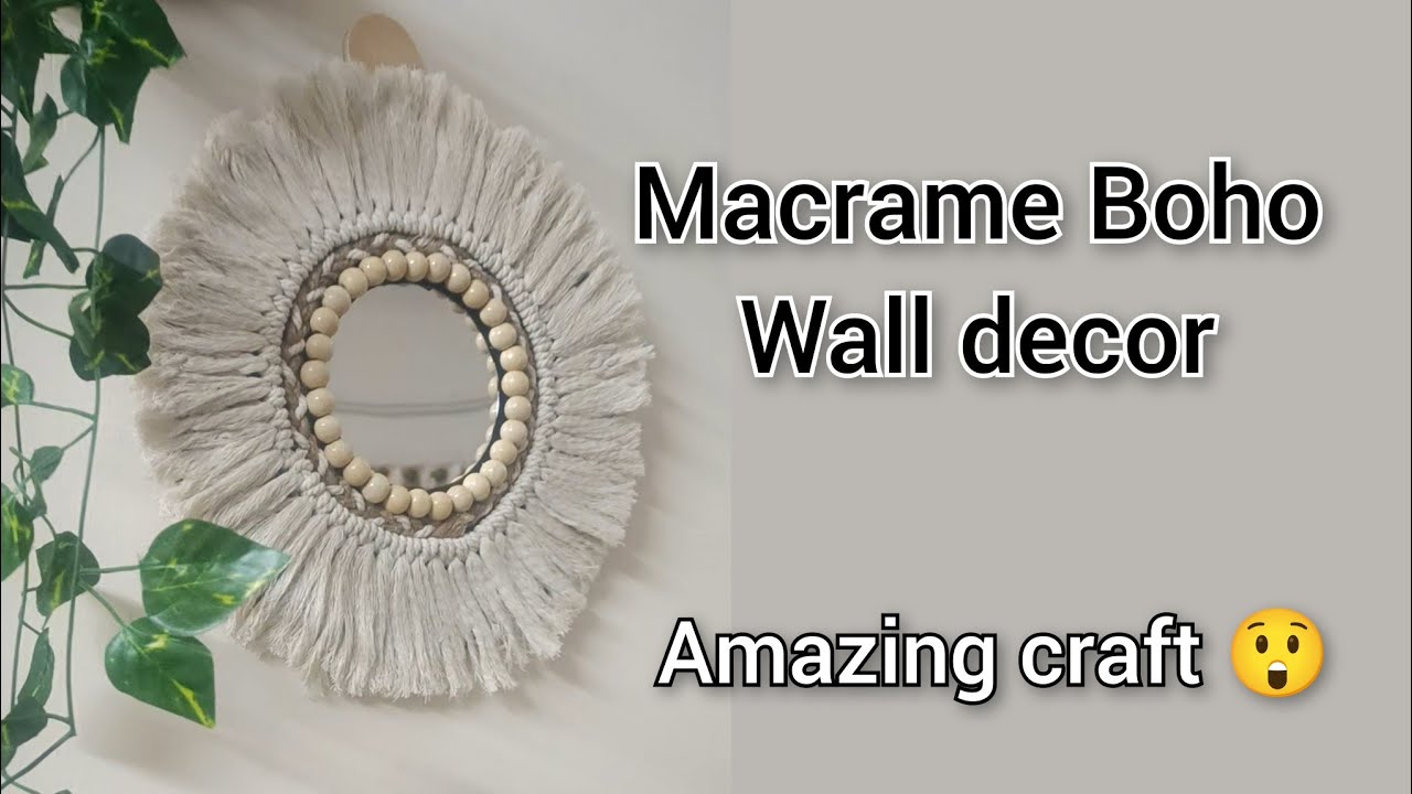 Easiest Macrame boho craft 😲 ll Macrame wall hanging II #artandcraft #homedecor