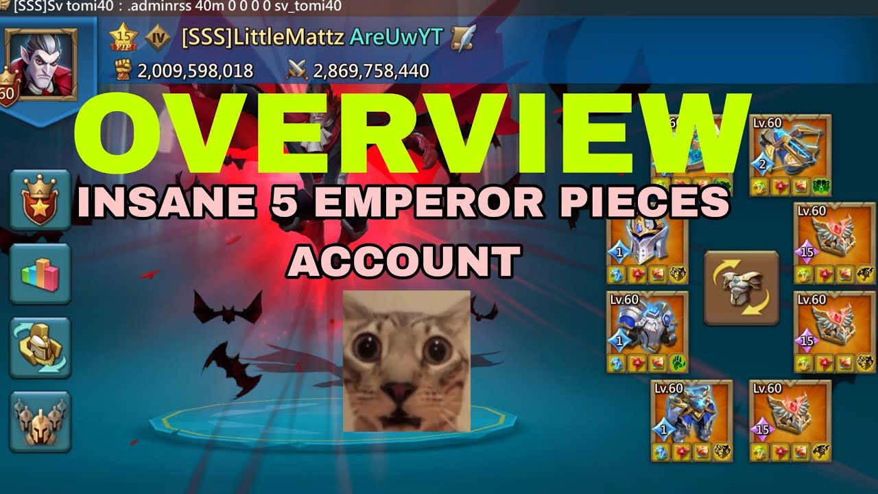 INSANE ACCOUNT OVERVIEW-LittleMattz 5 Emperor pieces account overview. TOP 5 ACCOUNTS IN RESTRICTED?