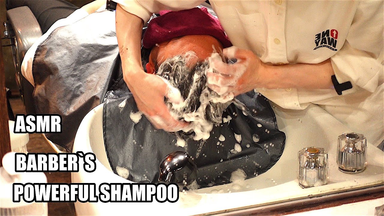 [ASMR]  理容師のパワフルシャンプー