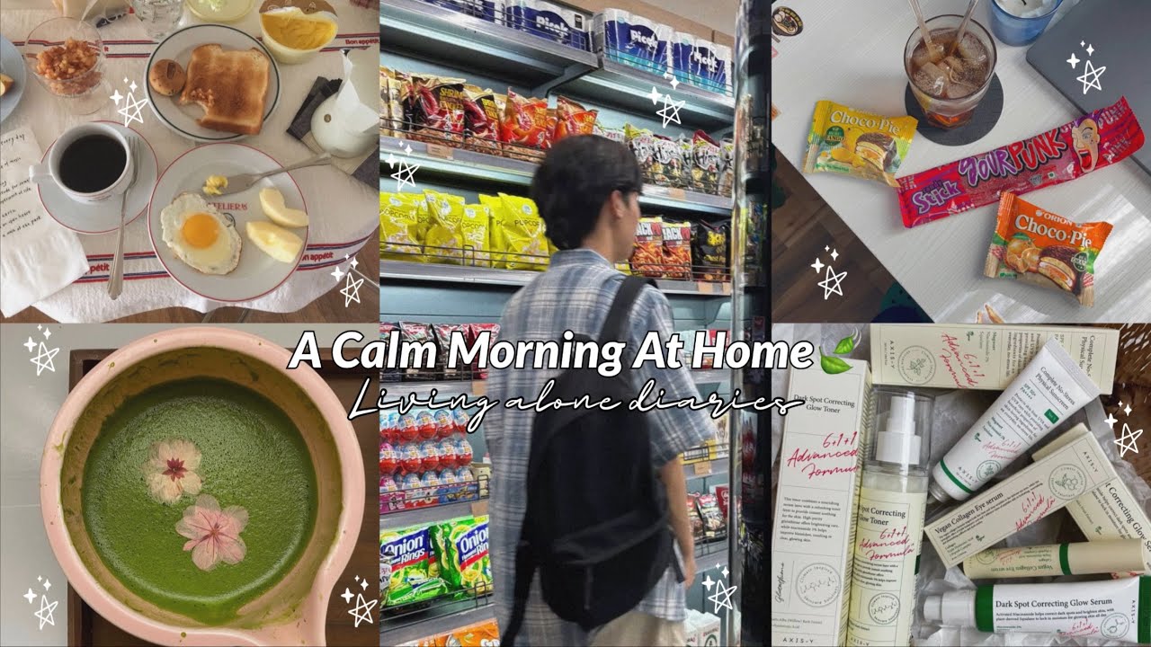 A Calm Morning at Home 🐸 | Living alone diaries | aesthetic vlog 🍀