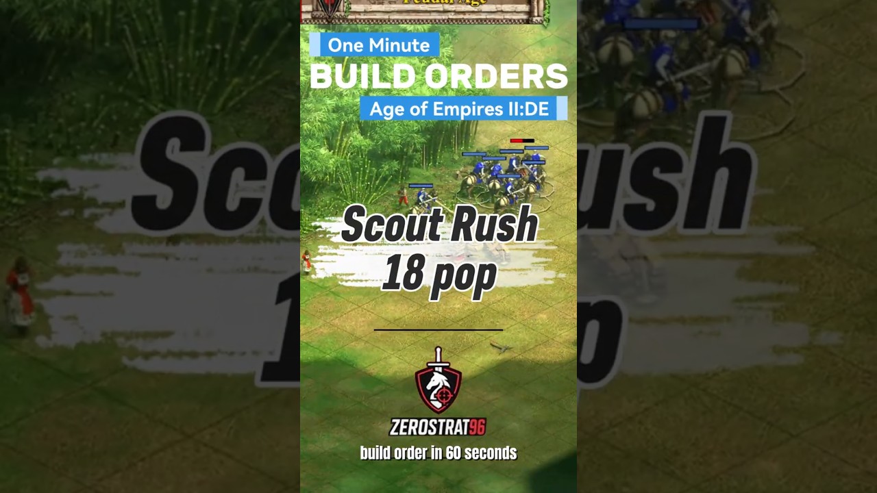 LEARN 18 Pop Scout Rush in 60 Seconds (Deer Map) | AoE2:DE 🐎⚔️