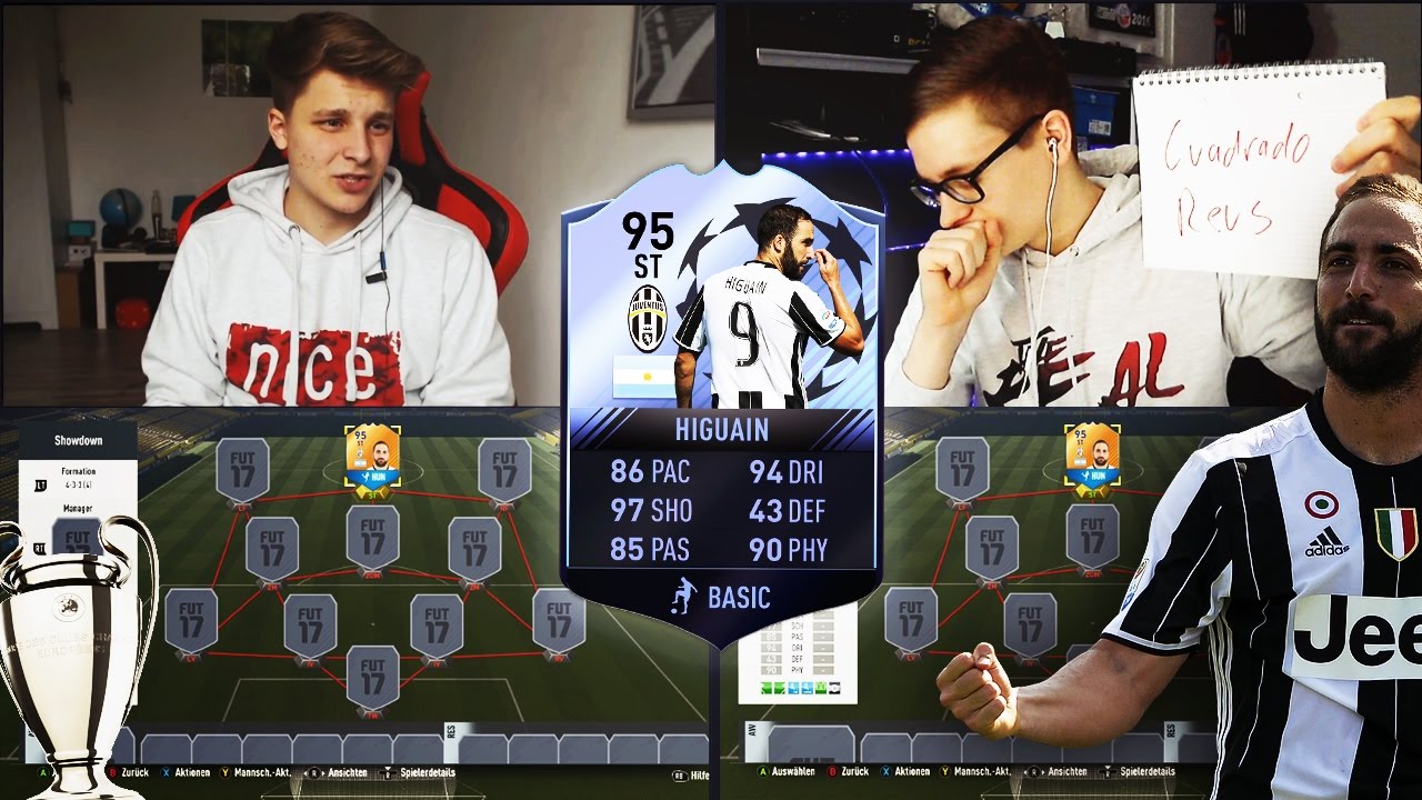 FIFA 17: CHAMPIONS LEAGUE HIGUAIN 95 SQUAD BUILDER SHOWDOWN vs FIFAGAMING 😱🔥😈