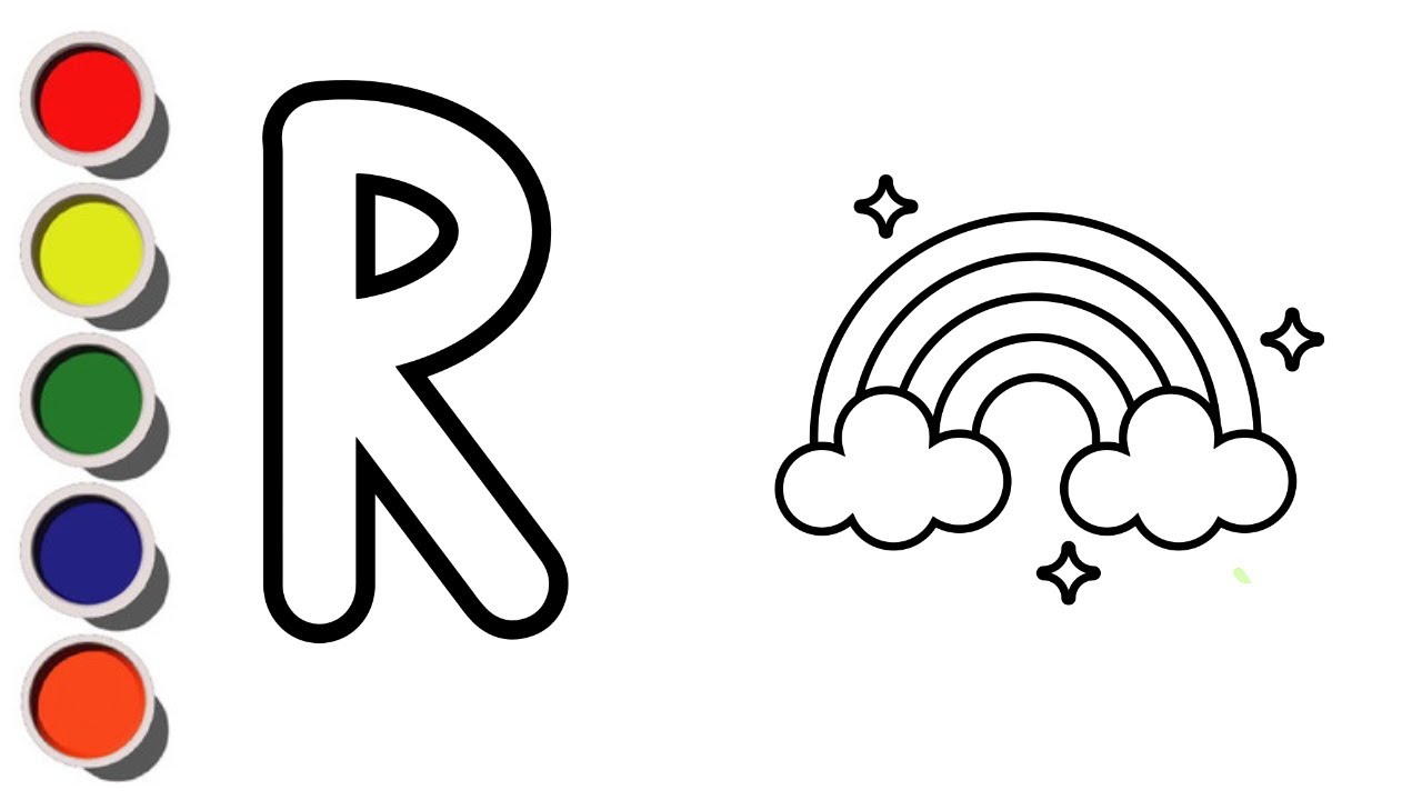 R for Rainbow || Learn Letter R || abc song || Rainbow drawing for kids @kidscolorista
