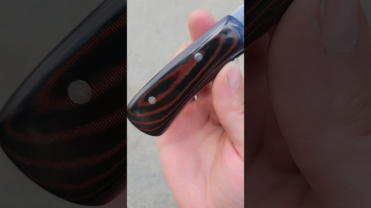 FINISHING A RED AND BLACK MICARTA KNIFE HANDLE #handmade #custom #knife #handle