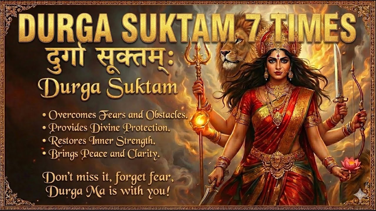 Durga Suktam x 7 Times | Listen When You Feel Weak | A Divine Protection Mantra 🔱🕉️