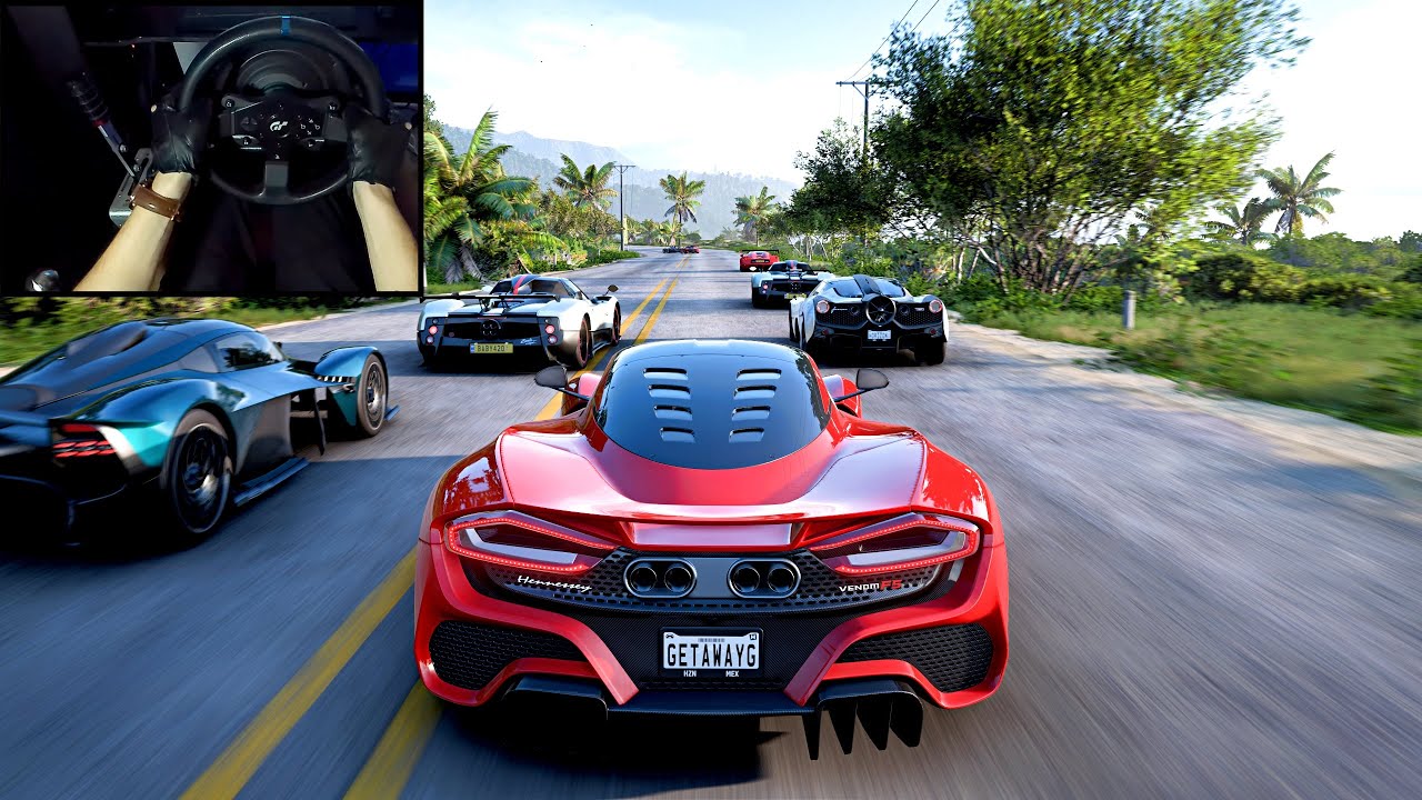 Hennessey Venom F5 Goliath Race - Forza Horizon 5 | Wheel Gameplay