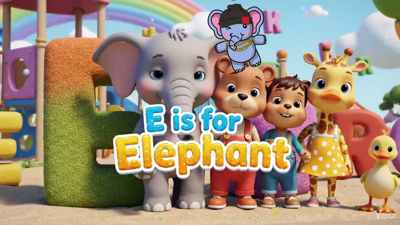 E is for Elephant Lout Toot Toot  #abcphonicssong #alphabetsongs #earlylearning #kidseducation
