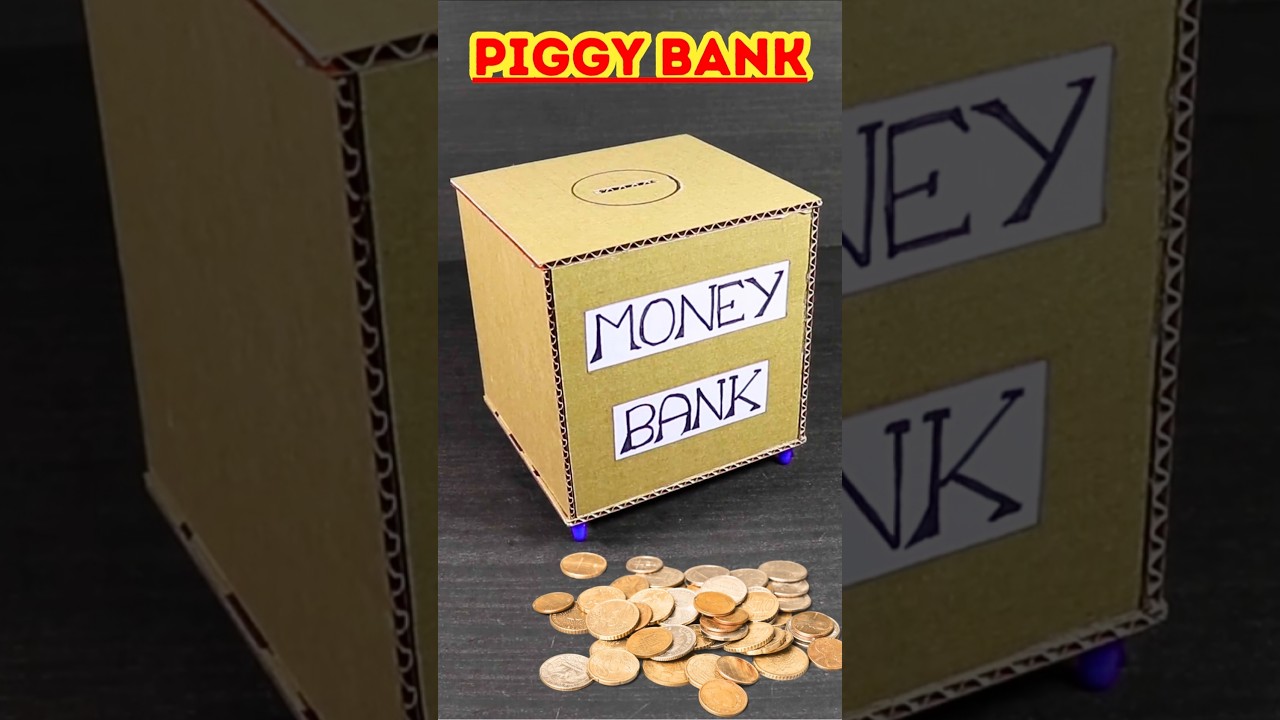 DIY Piggy Bank with Cardboard | DIY Coin Bank #diy #cardboard #craft #viral