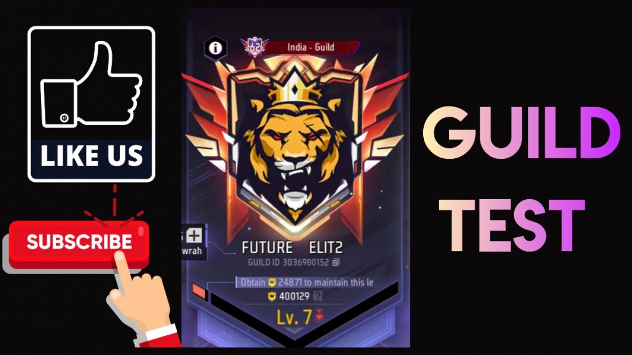 GUILD TEST LIVE🔥INDIA TOP 62  GUILD💀 ROAD TO 1K SUBSCRIBERS