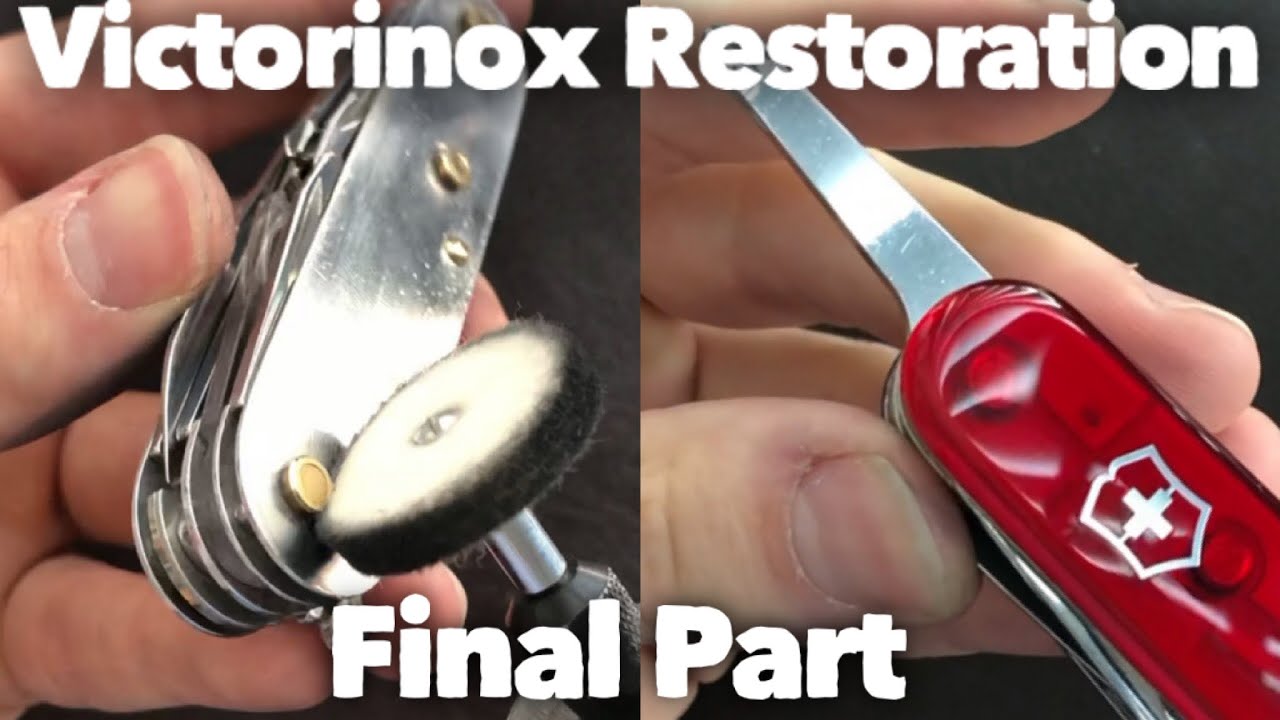 Victorinox Swiss Army Knife Multitool Restoration Part 2: Polish Blades, Sharpen, New Plus Scales