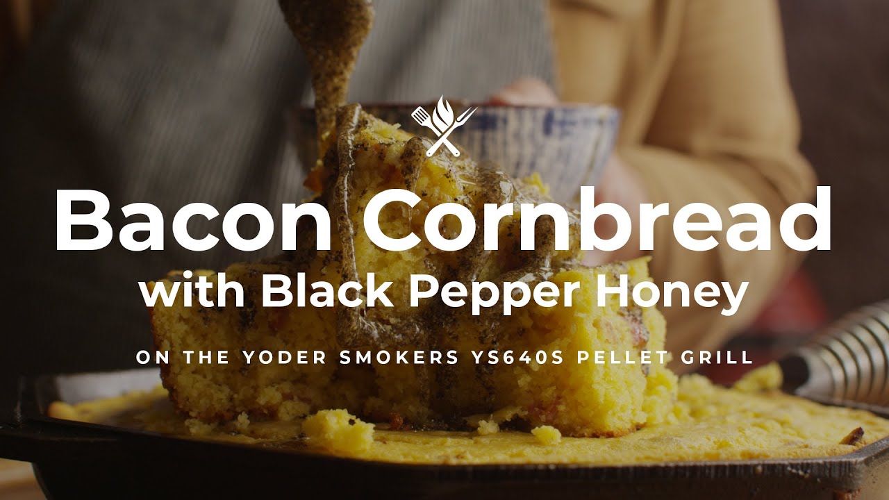 Homemade Bacon Cornbread Recipe | Black Pepper Honey Glaze