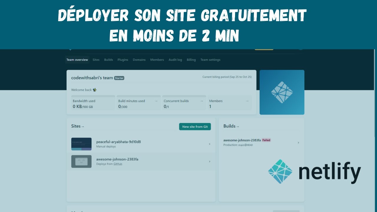 D&eacute;ployer son site en moins de 2 minutes sur Netlify !