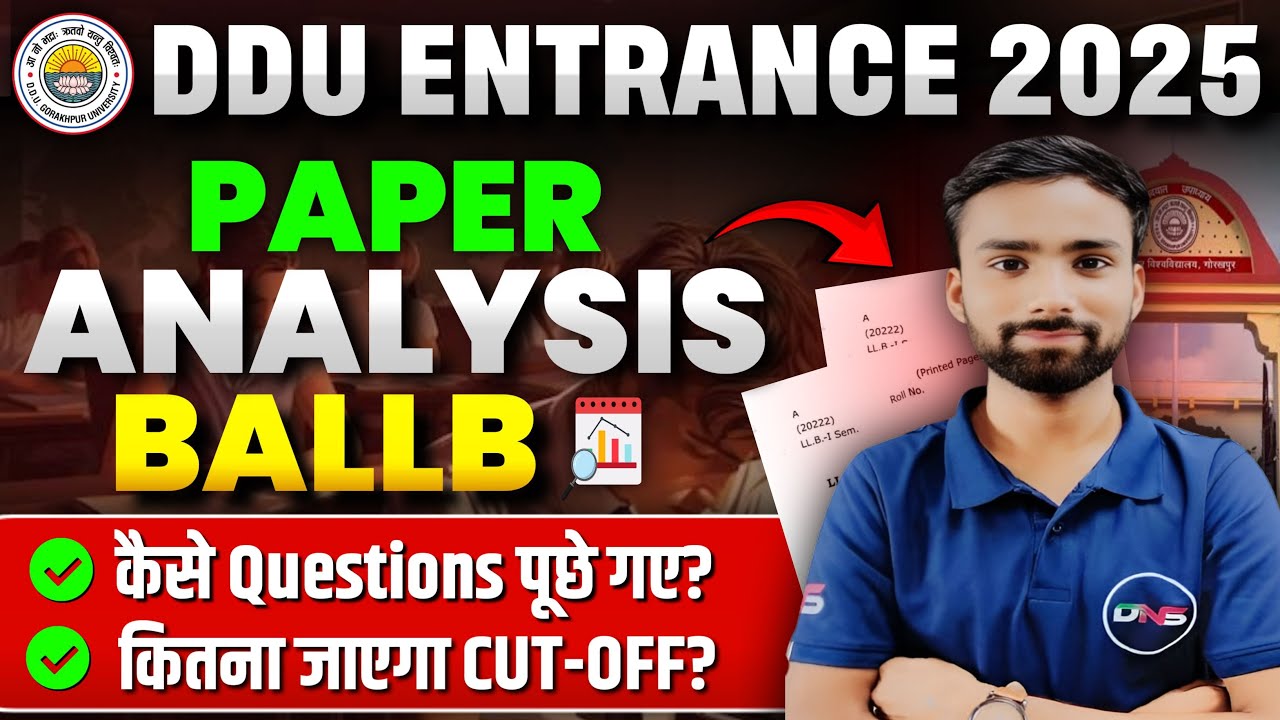 DDU University BALLB Entrance Exam 2025 Paper Analysis | DDU BALLB Paper Review & Cut-Off Prediction