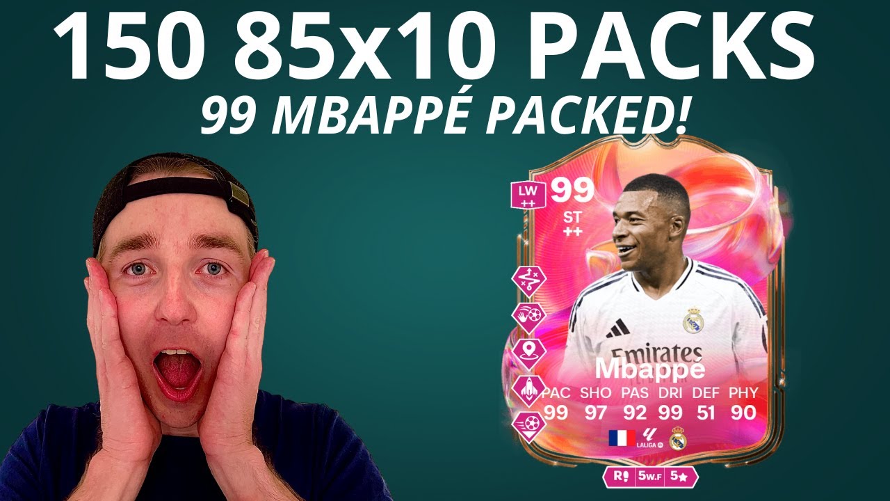 150x 85+10 packs = 99 FUTTIES Mbappé packed 🔥! FC 25 Ultimate Team Pack Opening