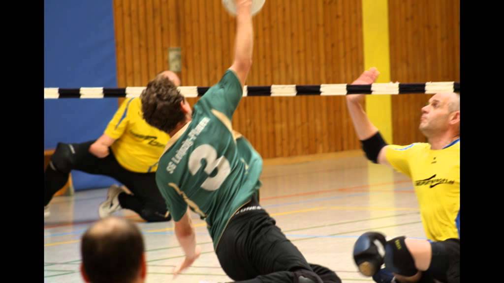 Sitzball Werbung f&uuml;r den Behindertensport