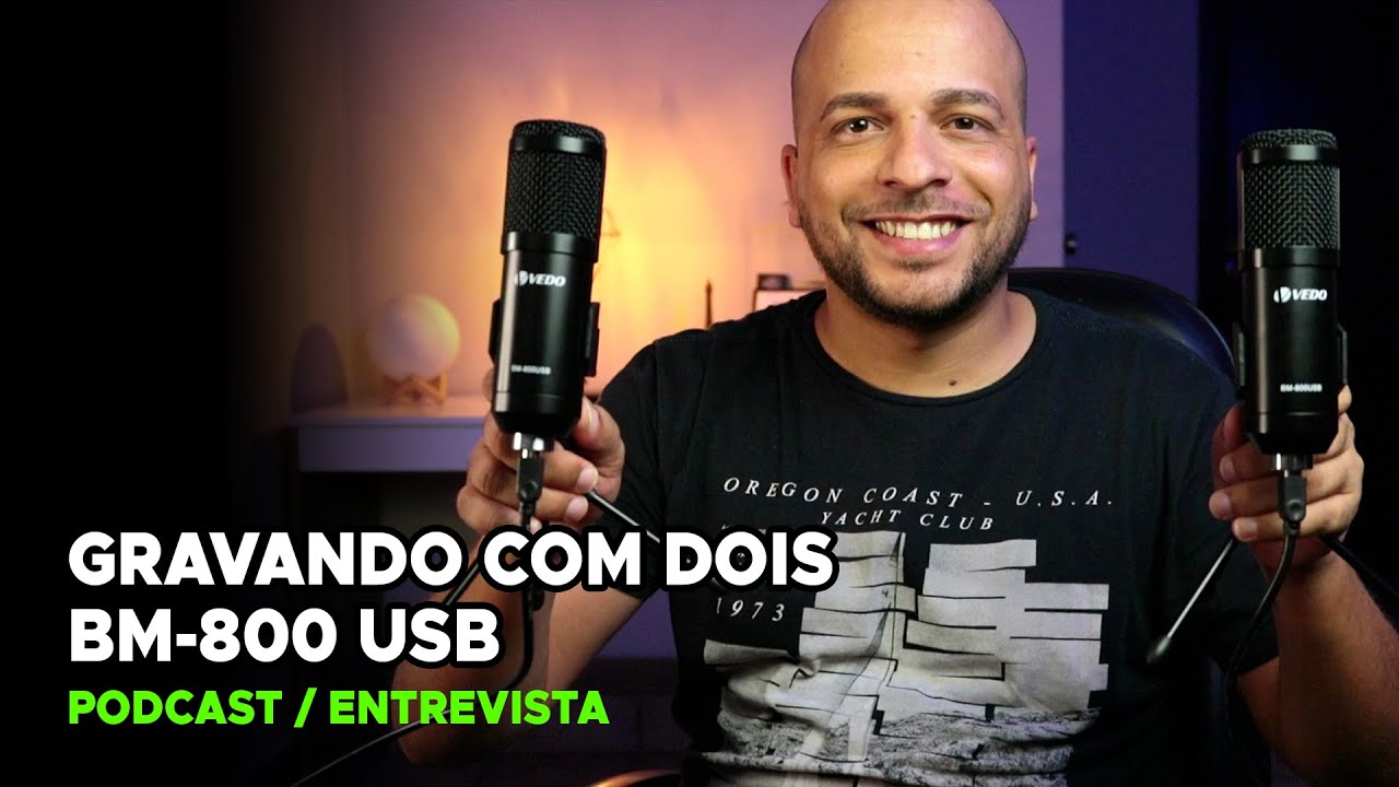 COMO GRAVAR PODCAST/ENTREVISTA USANDO 2 MICROFONES BM-800 (USB)