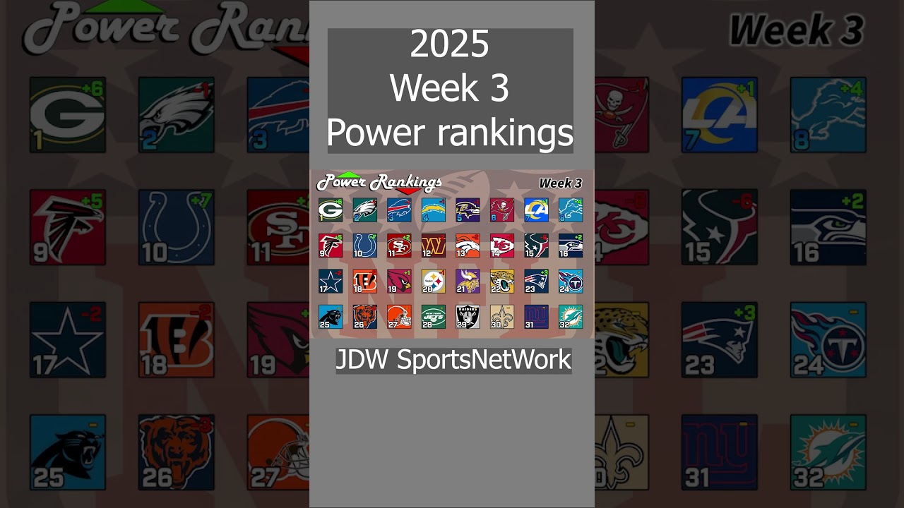 NFL Week 3 Power Rankings | 2025 NFL season - Colts are legit - Who are the Chiefs ?!