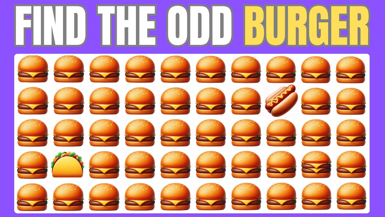Find the ODD One Out - Fast Food Edition 🍔🍕🌮 30 Levels Emoji Quiz - Easy, Medium, Hard