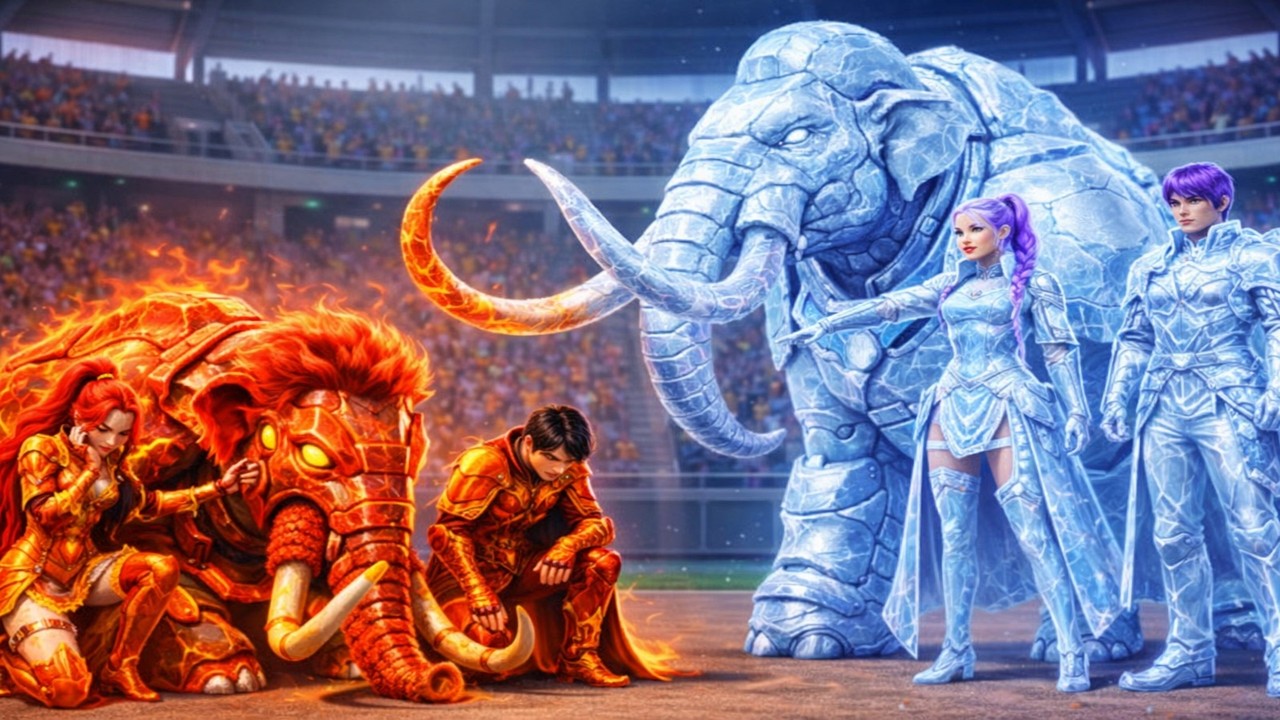 🧡FIRE Family VS 🩵ICE Family: RUMI Gets Magic Bear Racing Championship - KPOP Demon Hunters